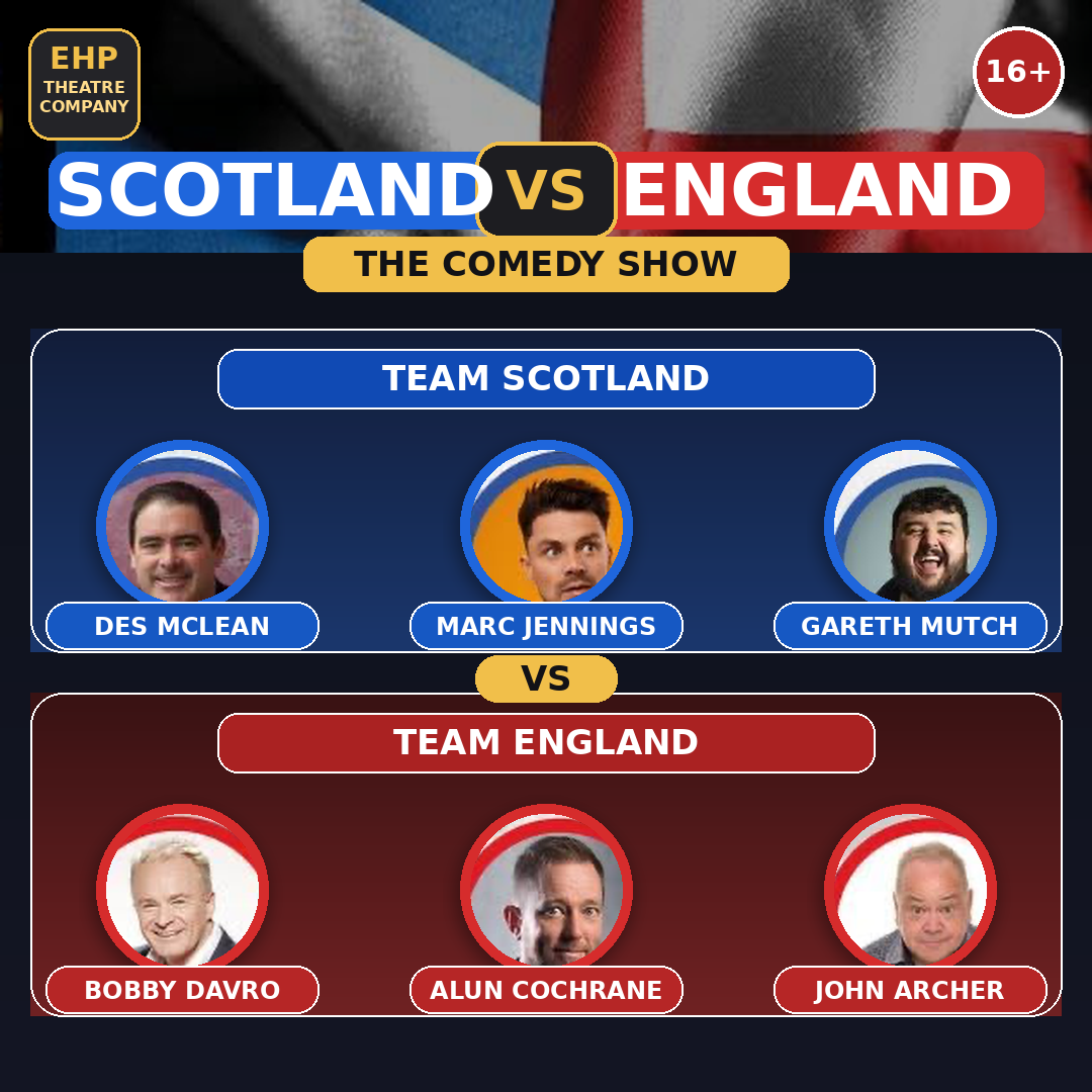 scotland vs england comedy show redesign